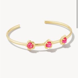 Kendra Scott Susie Gold Cuff Bracelet in Hot Pink Kyocera Opal